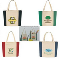 Trapezoid Cotton Canvas Shopping Tote